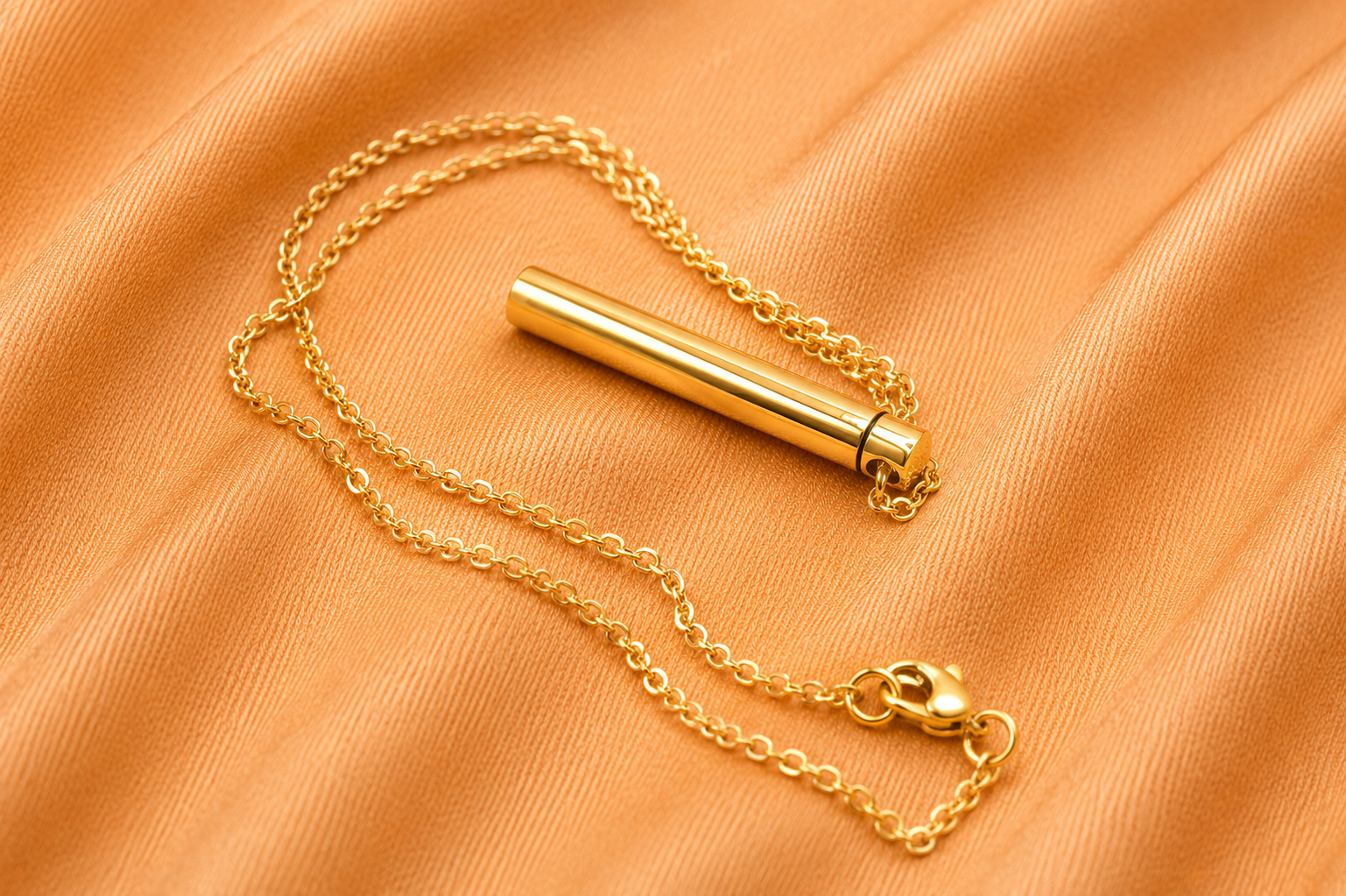 Gouden Staaf Ashanger Ketting Minimalistisch Design