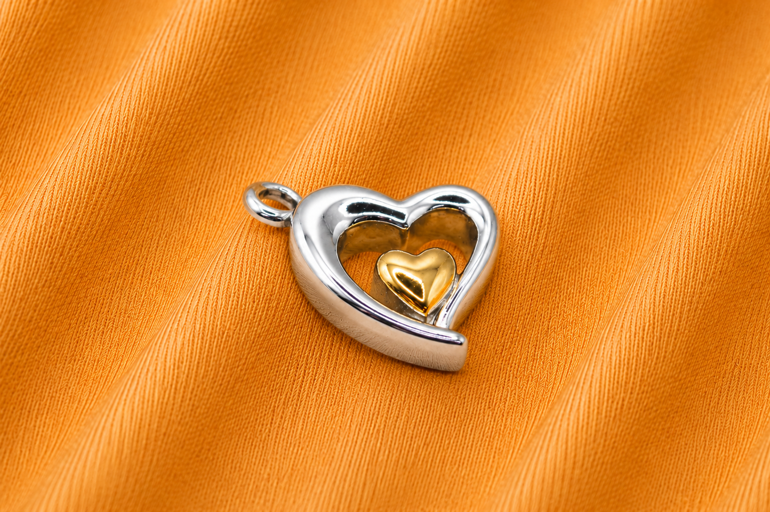 Gedenkwaardig Hart zilver goud dicht | Gedenkwaardig Heart silver gold closed