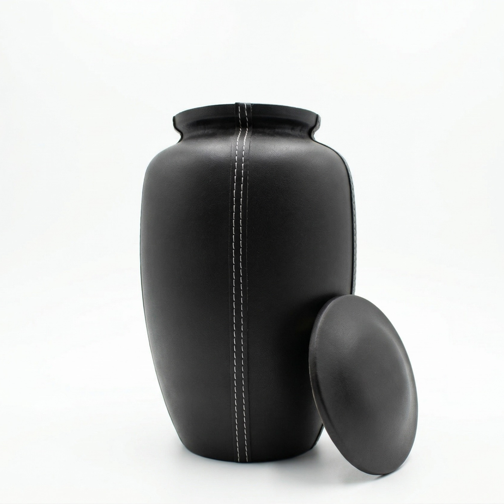 Urn zwart leer volwassenen