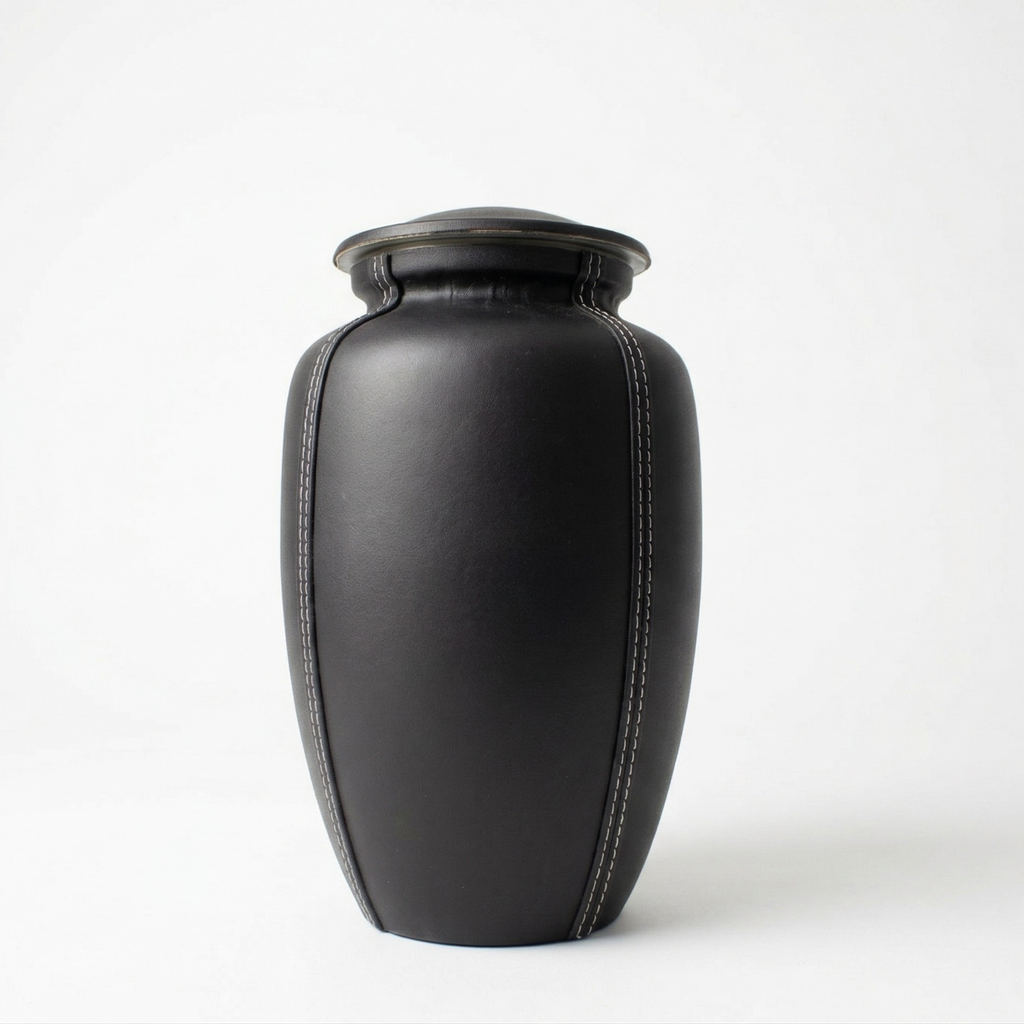 Urn zwart leer volwassenen