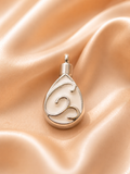 Classic White Drop Ash Pendant Silver