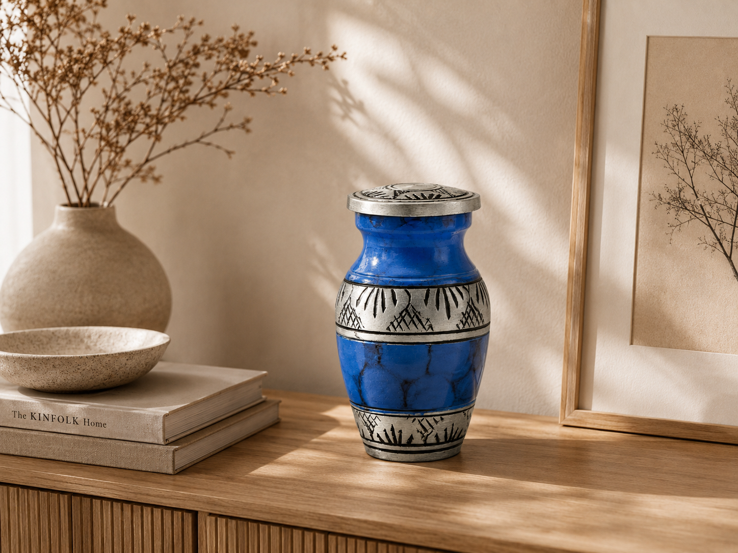 Kobaltblauw mini urn