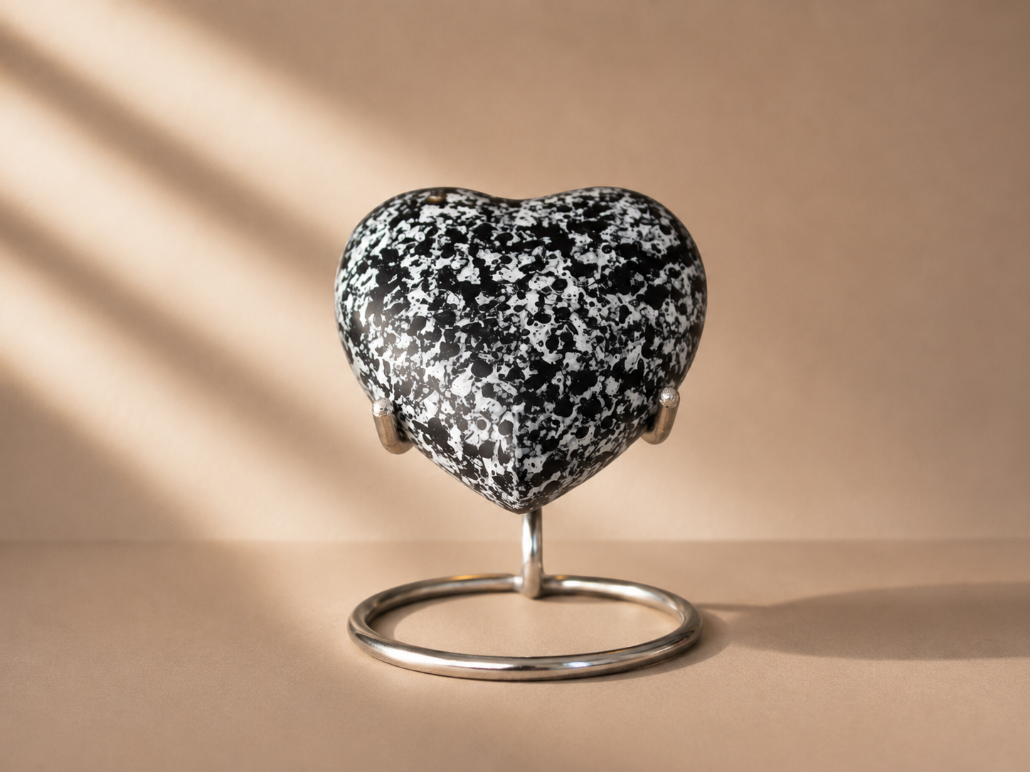 Midnight Stone Heart Mini Urn