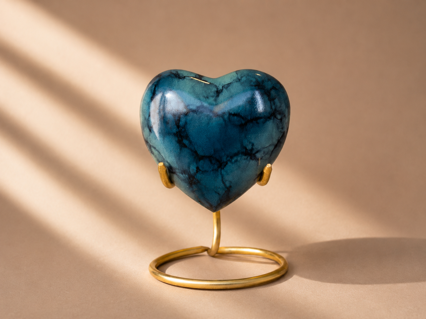 Ocean Marble Heart Mini Urn