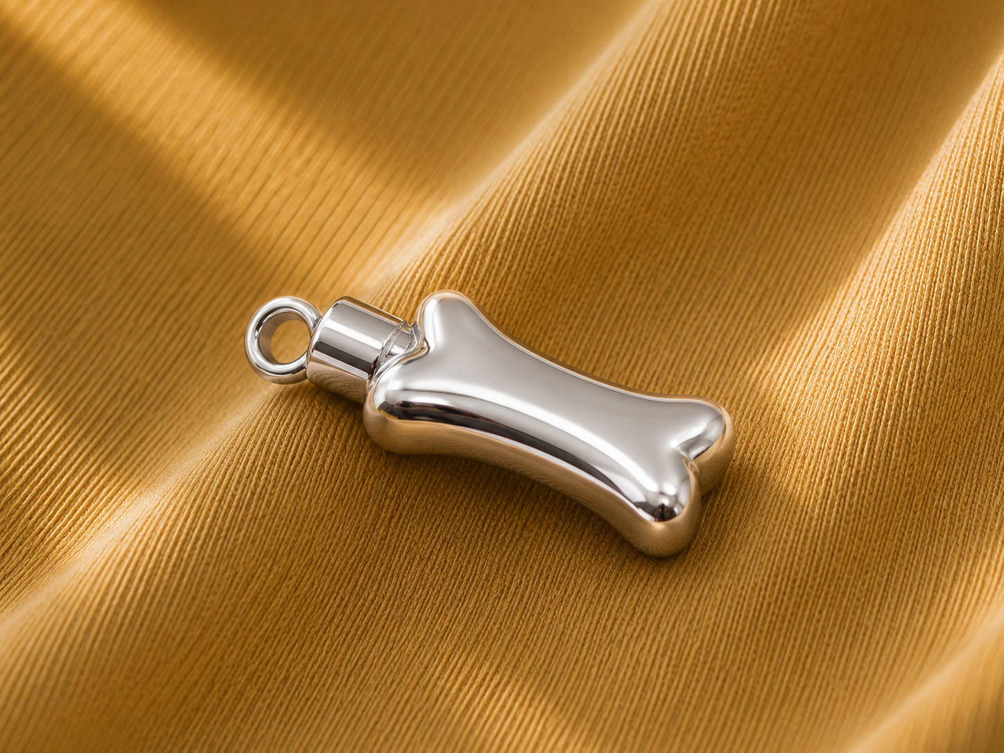 Dog Bone Ash Pendant Silver