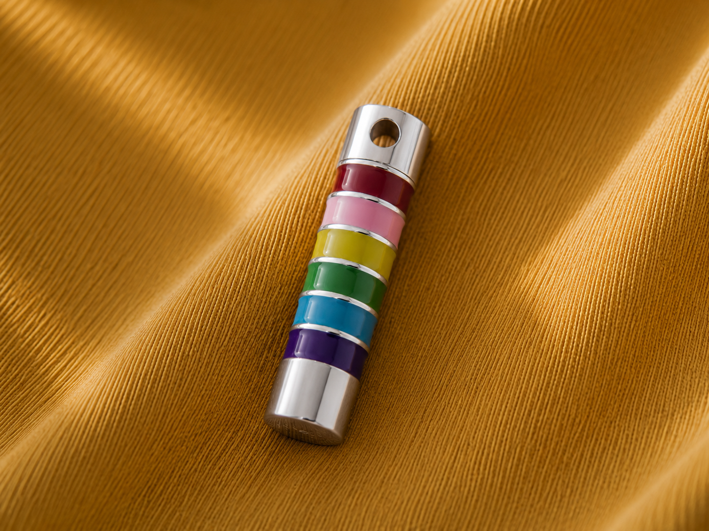 Rainbow Cylinder Ash Pendant Silver