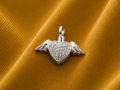 Angel Wings Heart Ash Pendant Silver