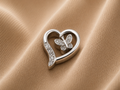 Double Heart Ash Pendant Silver & Gold