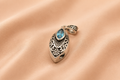 Blue Crystal Leaf Ash Pendant