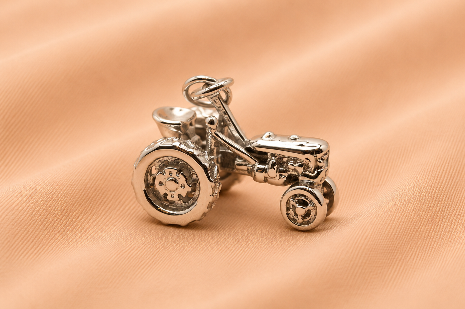 Silver Tractor Ash Pendant
