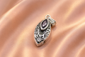 Black Crystal Leaf Ash Pendant