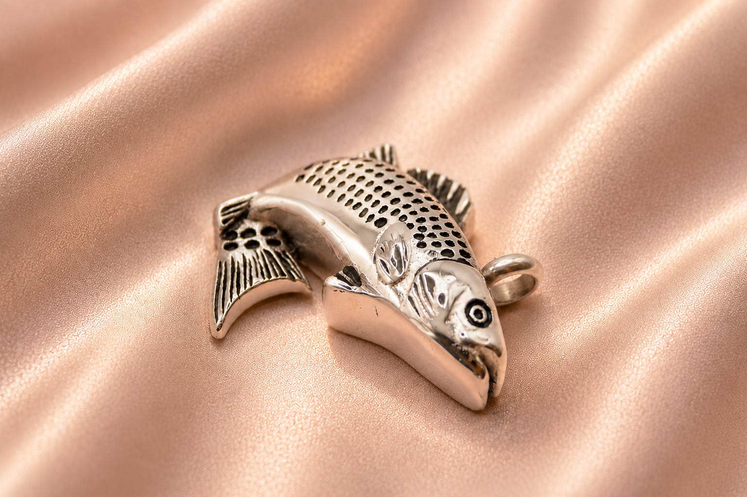 Silver Fish Ash Pendant