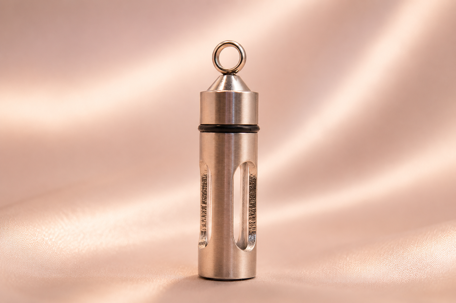 Silver Capsule Ash Pendant