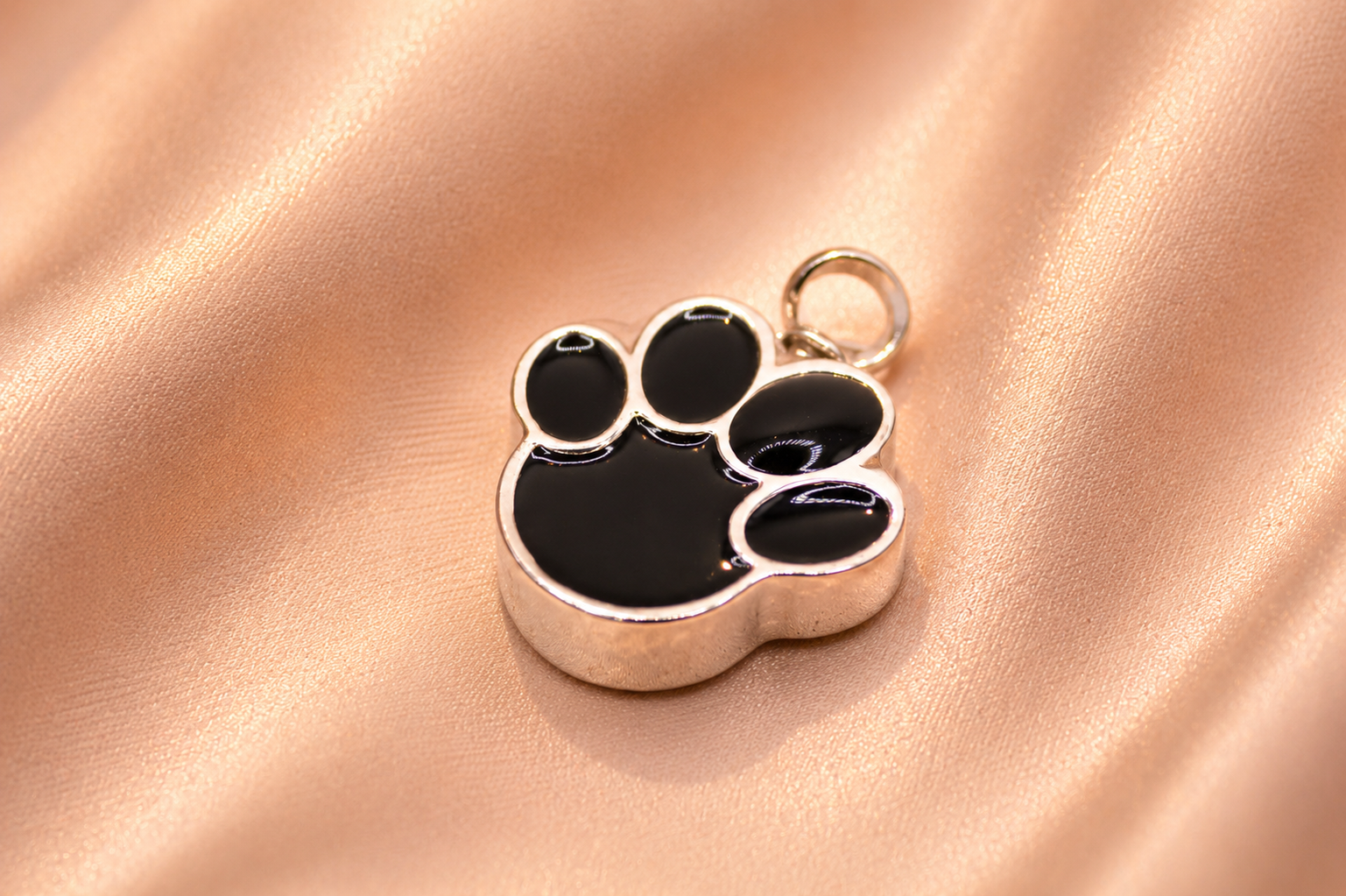 Paw Print Ash Pendant Black Silver