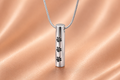 Pet Paw Bar Ash Pendant Silver