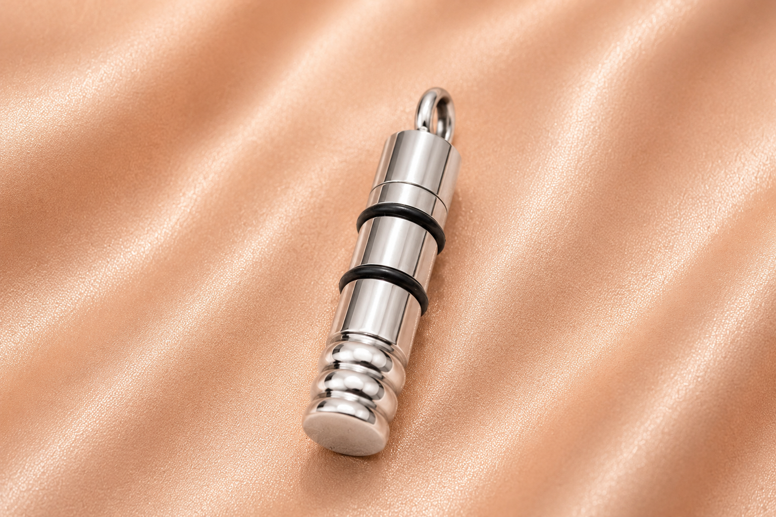 Minimalistische Bullet Ash Pendant Zilver