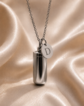 Initial necklace silver D