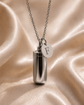 Initial necklace silver F