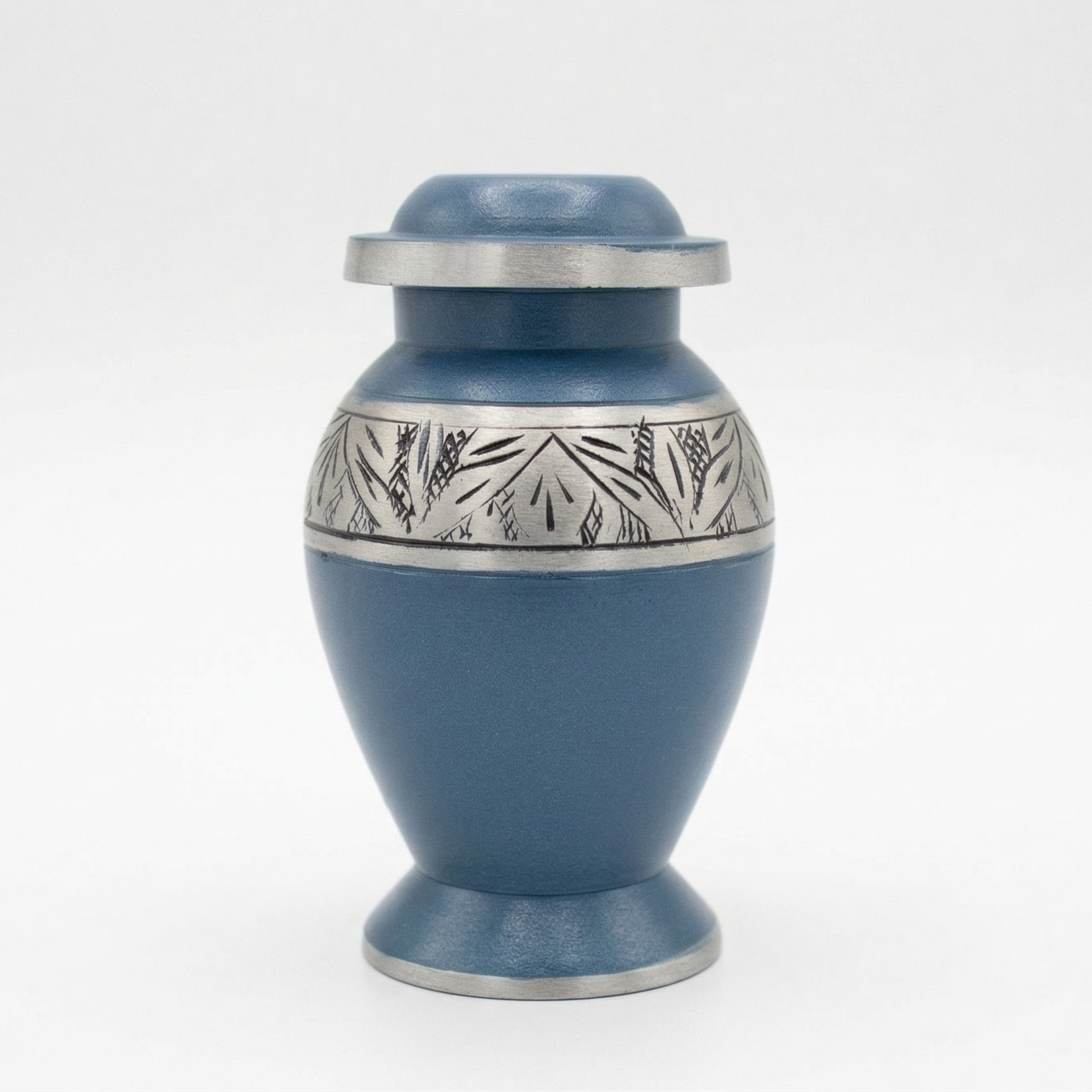 Mini urn blauw, zilver met zwart
