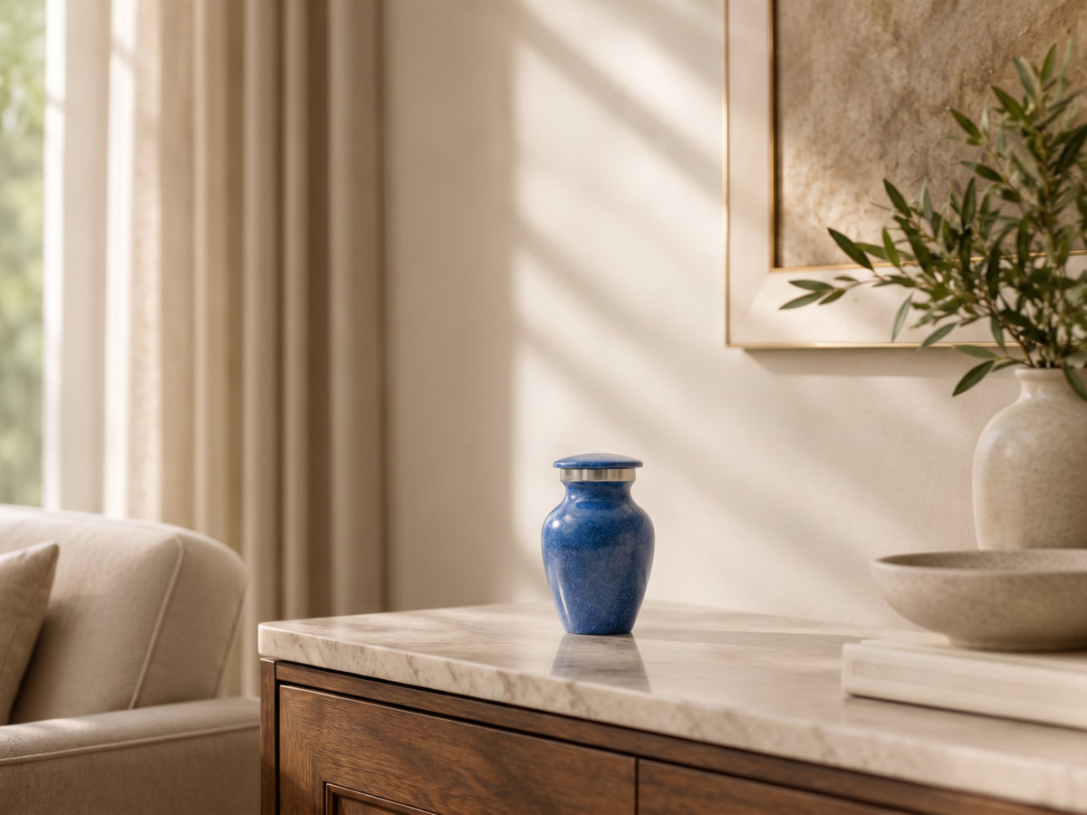 Azure mini urn