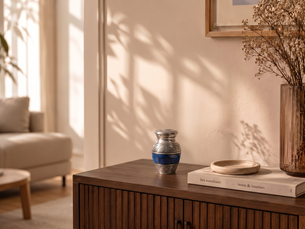 Mini-urn Blauw Mozaïek