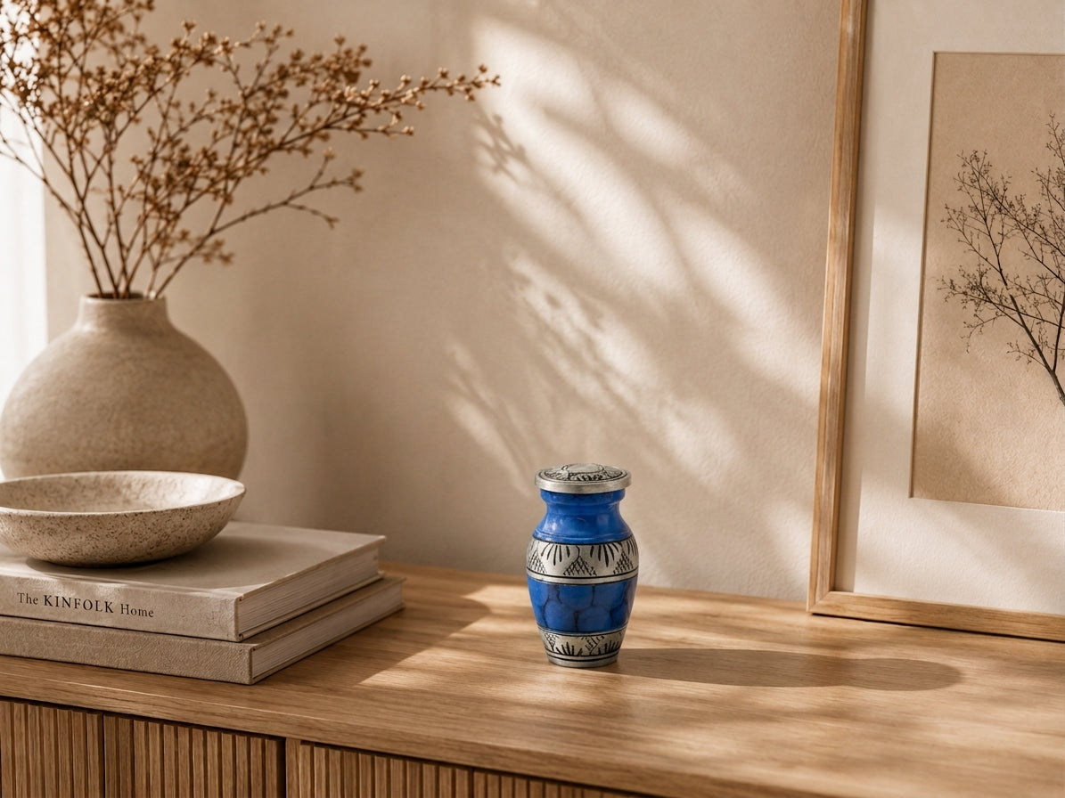 Kobaltblauw mini urn