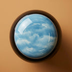 Glanzende urn blauw overloop