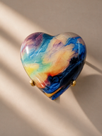 Rainbow Blue Heart Mini Urn