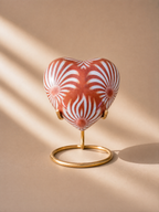Amber Swirl Heart Mini Urn