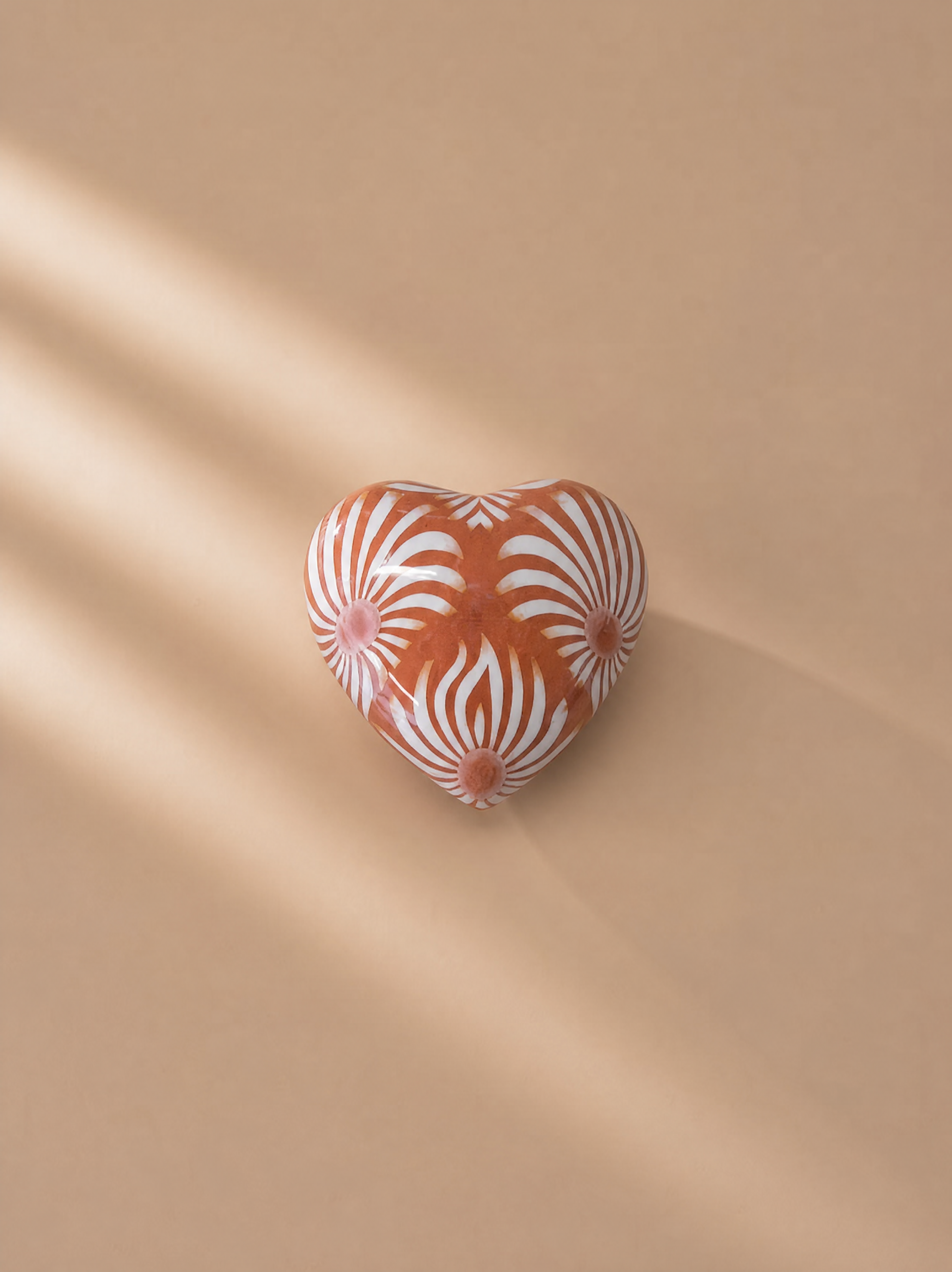 Amber Swirl Heart Mini Urn
