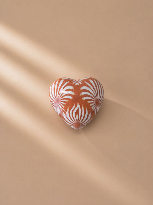 Amber Swirl Heart Mini Urn