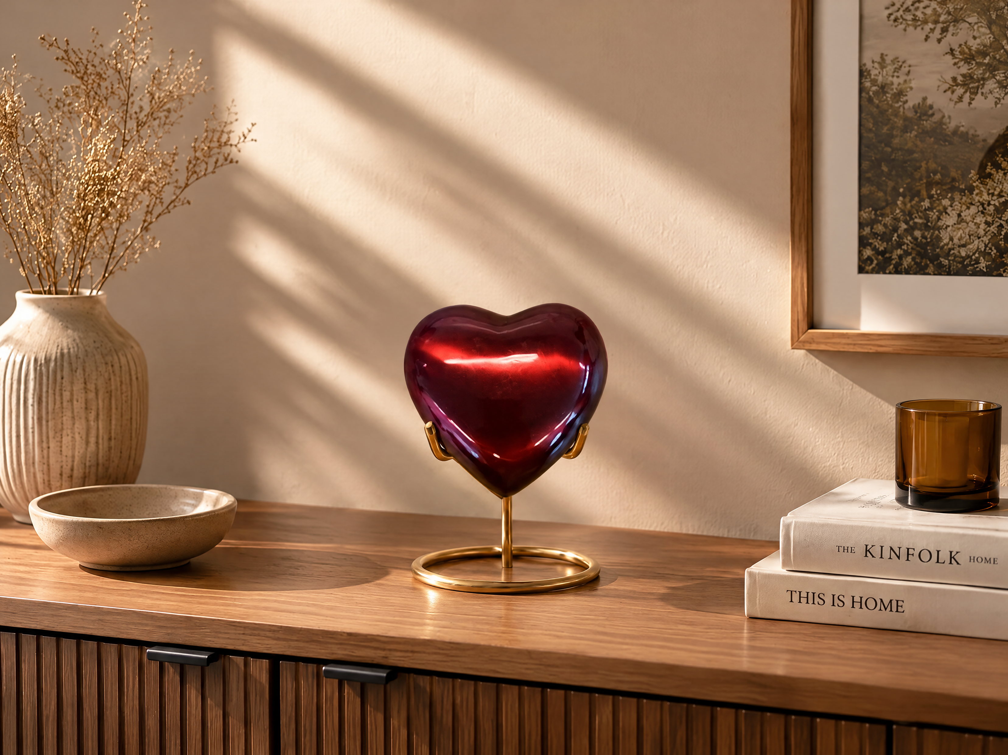 Bordeaux Heart Mini Urn