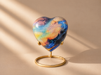 Rainbow Blue Heart Mini Urn
