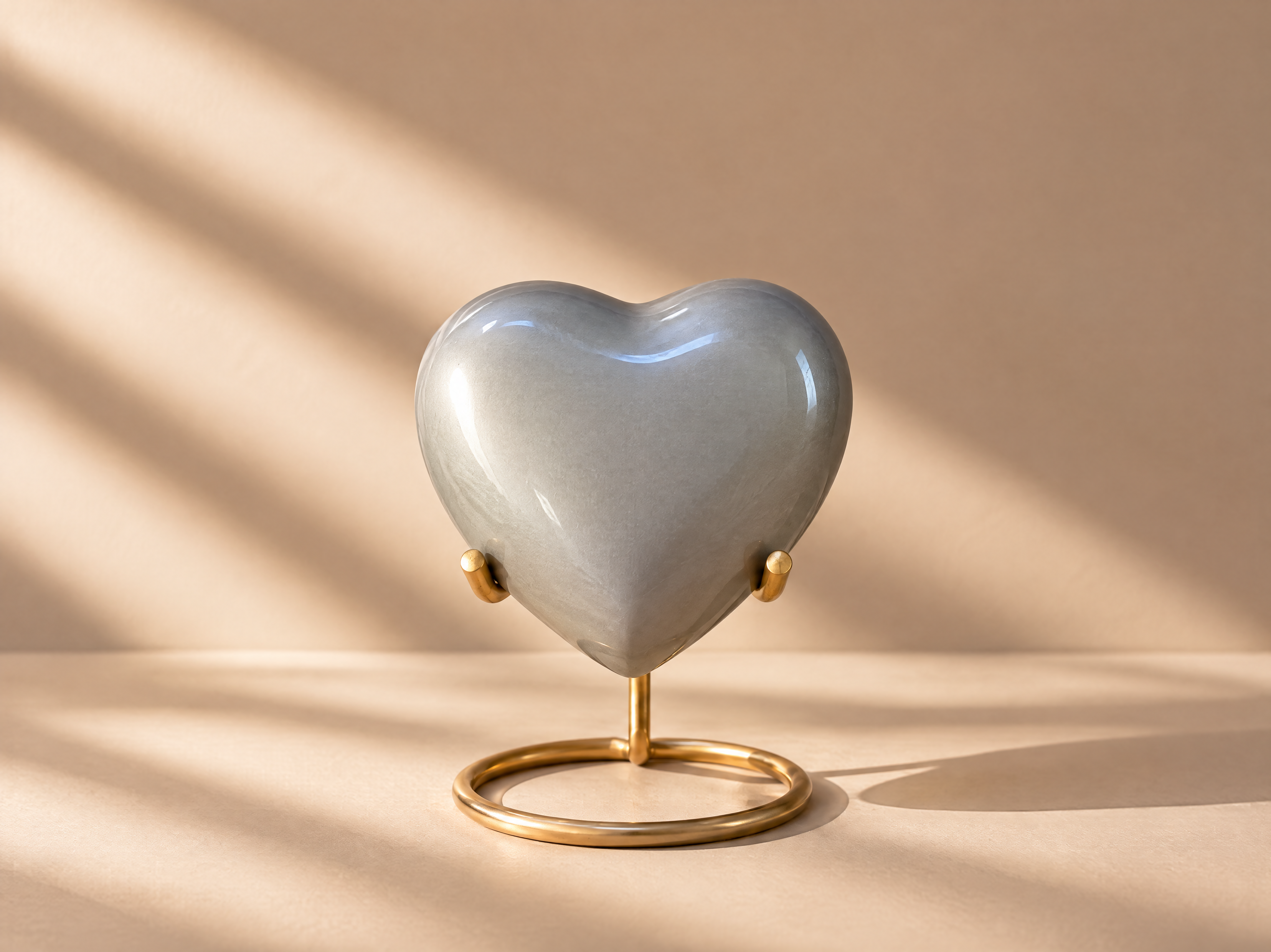 Light Grey Heart Mini Urn