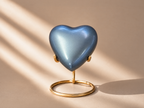 Misty Blue Heart Mini Urn