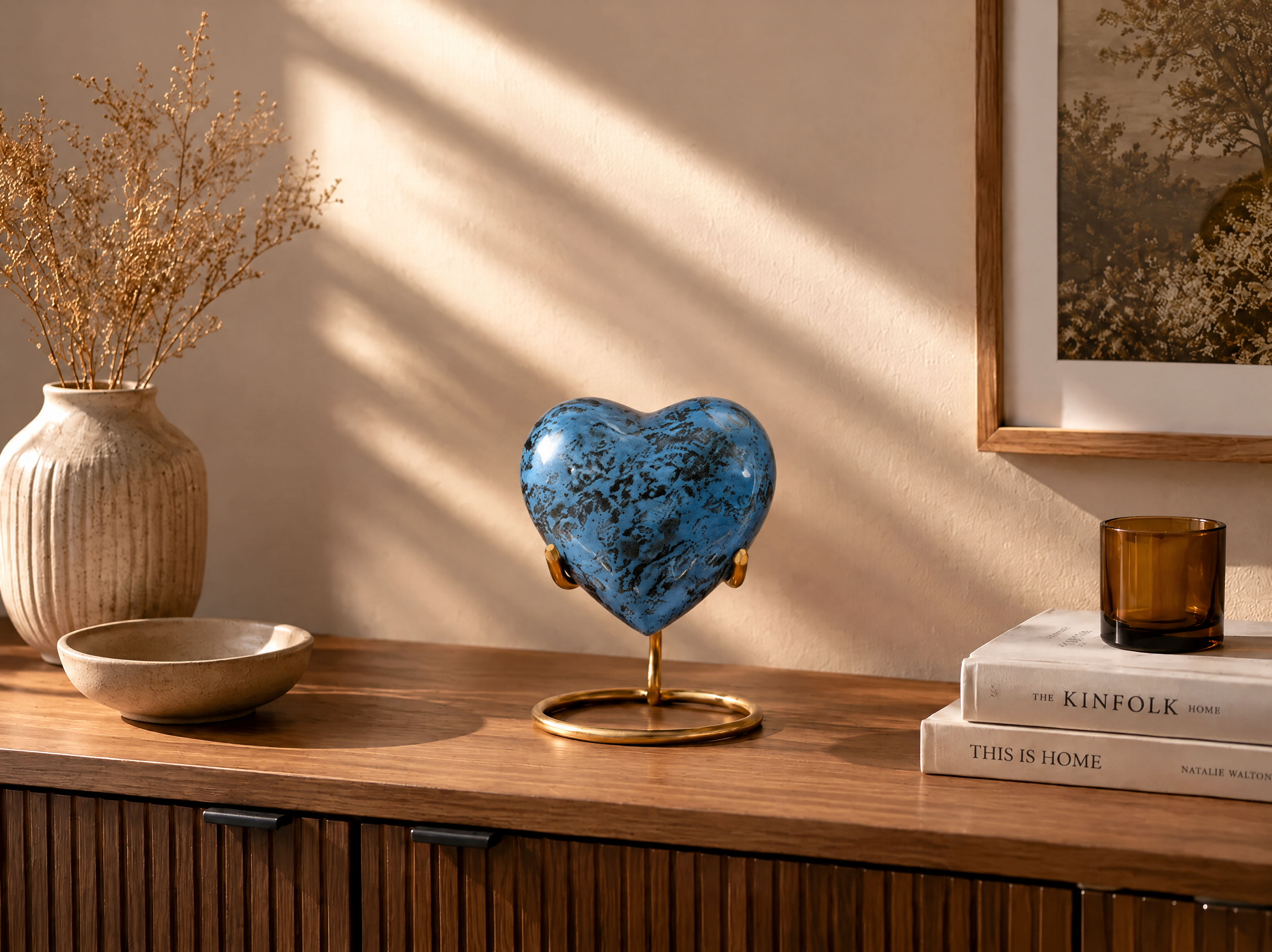 Midnight Tide Heart Mini Urn