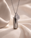 Initial necklace silver J