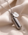 Initial necklace silver S