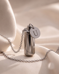 Initial necklace silver U